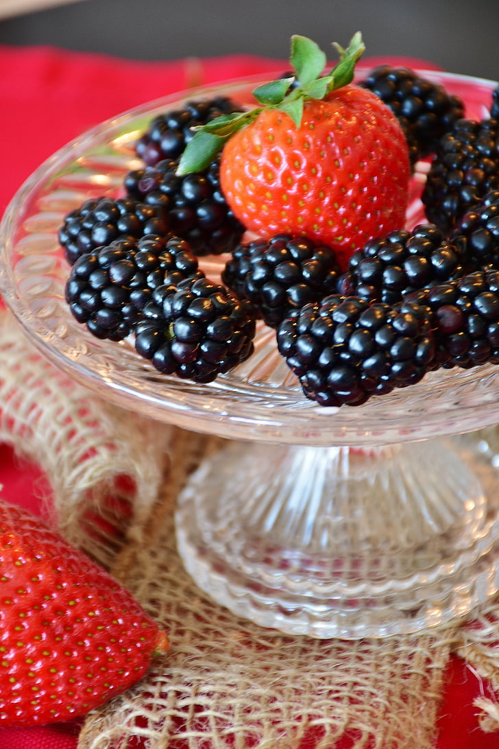 blackberries, strawberry, fruits, berries, fruit, dessert, delicious