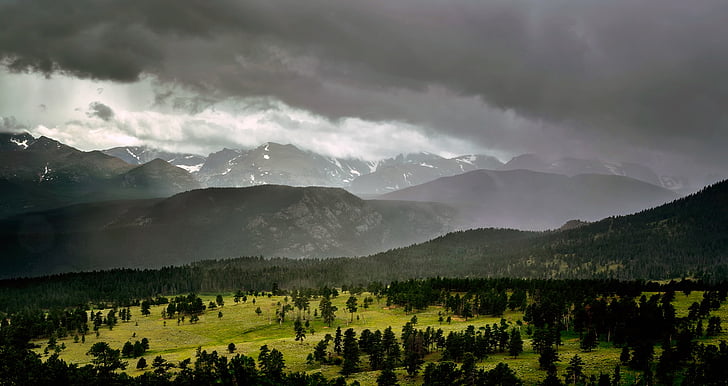 Colorado, Rocky mountains, Berg, Landschaft, Himmel, Wolken, Sonnenuntergang