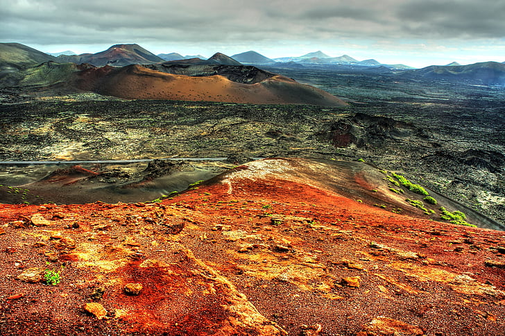 lanzarote, volcano, surreal, landscape, travel, mountain, nature
