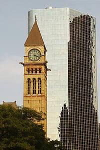 arquitectura, grandes, edificio, negocios, Canadá, ciudad, Torre del reloj