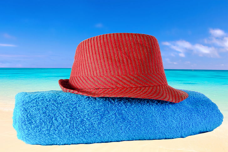 chapéu, toalha, mar, férias, praia, seca, Duna