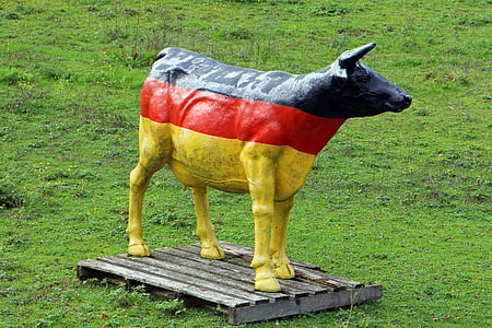 tehén, dekoráció, Deco, szimbólum, gazdaság, Németország, mezőgazdasági termelők