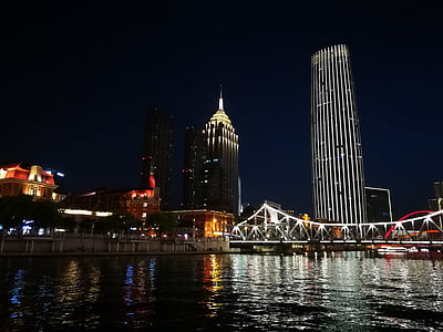 Tianjin, nočni pogled, pomol