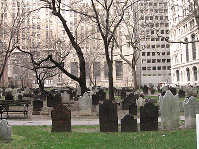 кладбище, Нью-Йорк, Уолл-стрит, дерево, Архитектура, надгробная плита
