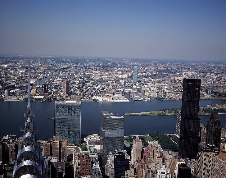 Gradski pejzaž, Manhattan, linija horizonta, Prikaz, reper, NYC, Grad New york