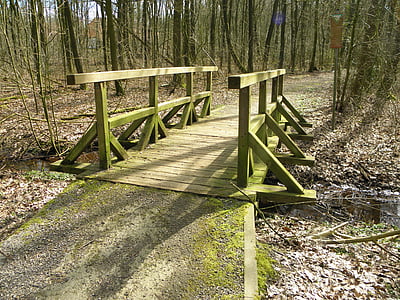 мост, дървен материал, мъх, дървен мост, преход, път, природата