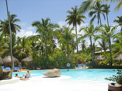 Punta cana, Dominikāna, ceļojumi, vasaras, tropu, poolside, tūrisms