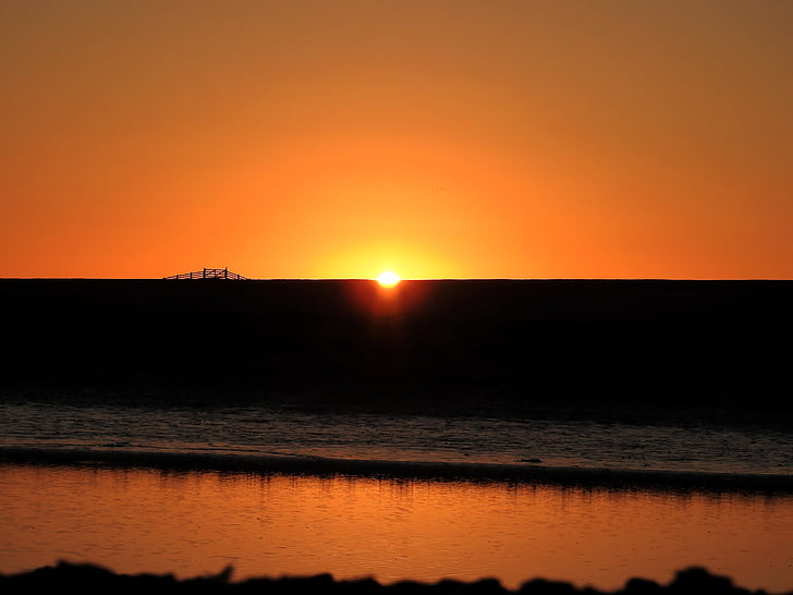Alba, posta de sol, Mar del nord, Països Baixos, fons, abendstimmung, Mar