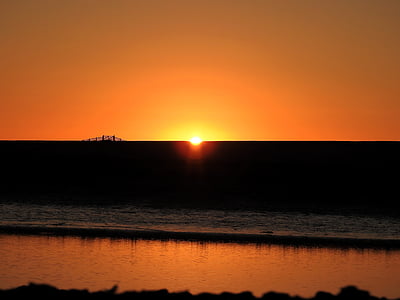 sunrise, sunset, north sea, netherlands, background, abendstimmung, sea