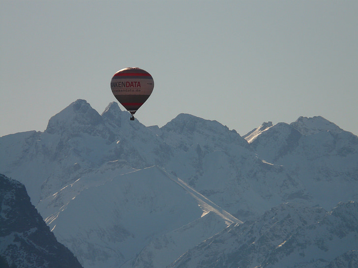 ballong, enhet, fluga, Air sport, airshipen, bergen, Översikt