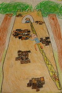 bērnu zīmējumu, pasakas, Rapunzel, princis, tornis, programmas Molberts, pīne