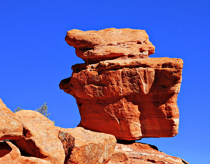 balanceamento de rocha, jardim dos deuses, Parque, Colorado springs, Colorado, formação, pedras
