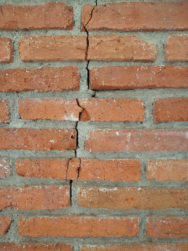 brick, crack, cut, construction, bricklayer, foundation, strong