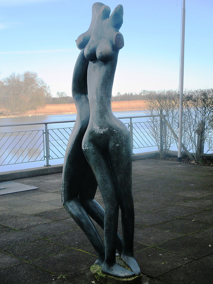 statue, women, figure, devoured, cast iron figure, togetherness, together