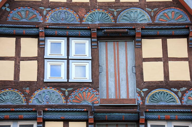 κτίριο, Αρχική σελίδα, δένω, fachwerkhaus, παράθυρο, Ήλιος, σκάλισμα