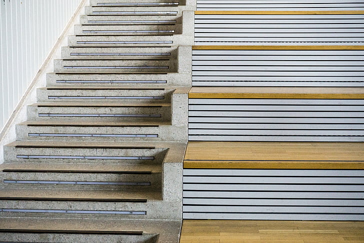 gris, beige, en bois, Pierre, escalier, ligne, escaliers