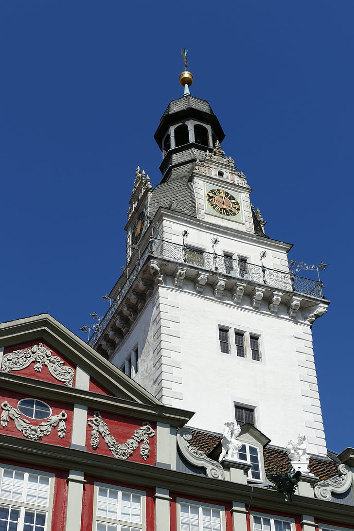 wolfenbüttel, castle, architecture, clock, building, germany, lower saxony
