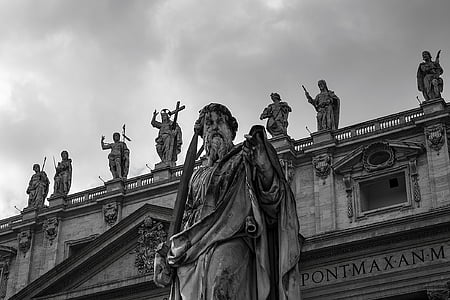 Vatikán, sochy, obloha, tapety, Památník, socha, Cloud - sky