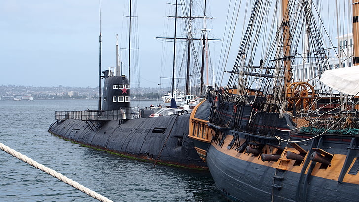 San diego, submarino, Porto, nave