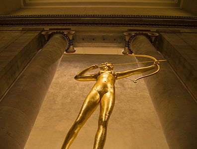 statuen, gull, Museum, skulptur, kultur, arkitektur, dekorasjon