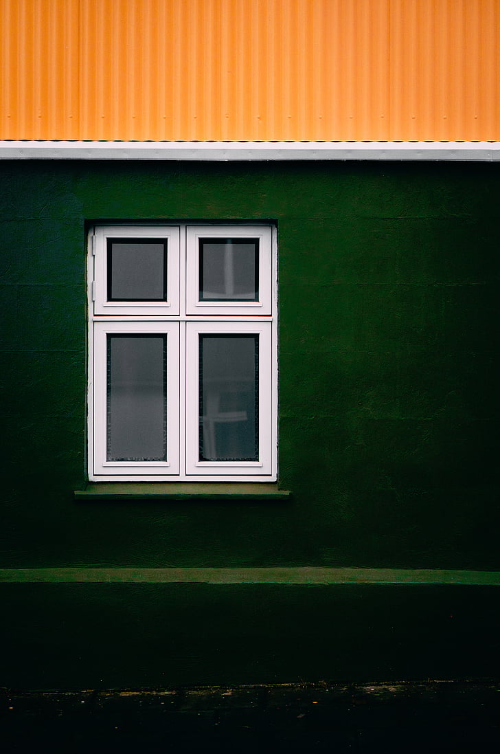 posti, Windows, struttura, vetro, verde, giallo