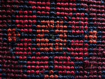 килим, червен, обвързване, коприна, вълна, килим тъкане център, тъкат
