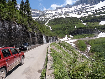 Glacier national park, Montana, kulise, krajine, nacionalni, Karavanke, pozimi