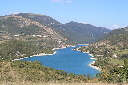 Fiastra, maastik, Vista, Itaalia, Lake