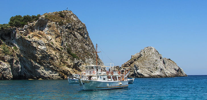 Grecia, Skiathos, Kastro, costa rocciosa, scogliere, mare, Costa