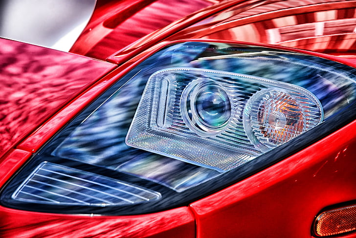 sports car, auto, automobile, hdr, front, headlight, sporty