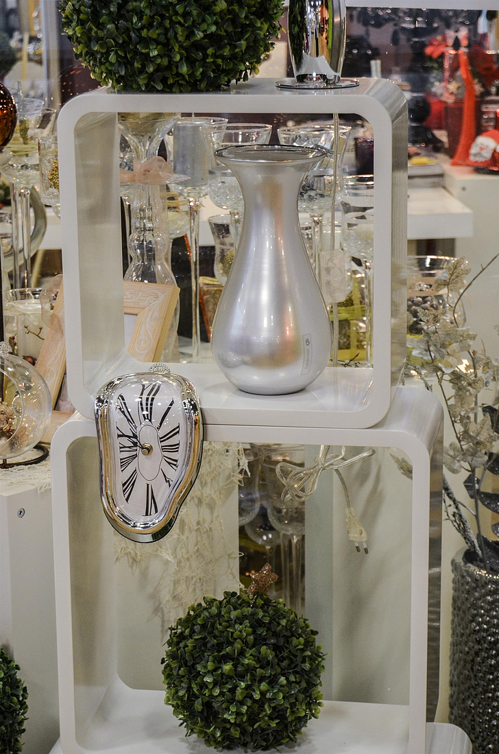 óra, váza, kiállítás, idő