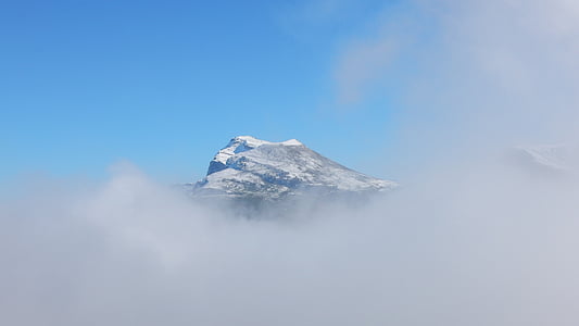 горы, Гора, туман, небо, Швейцария
