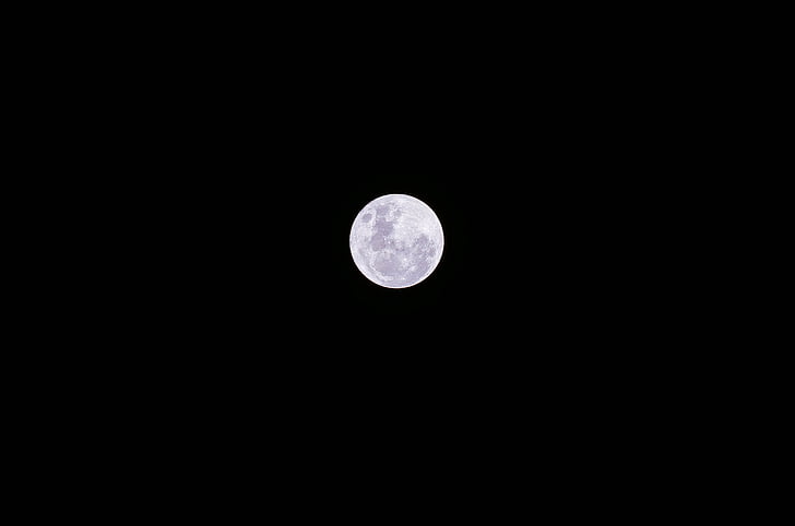 tmavý, úplněk, Luna, lunární, měsíc, obloha, astronomie