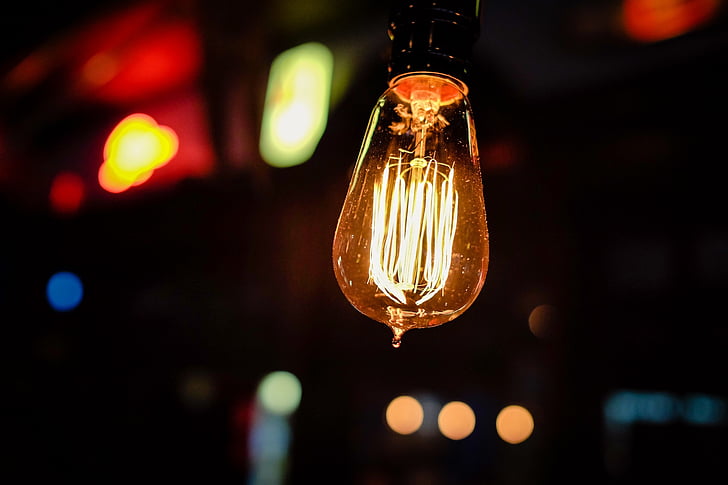 електрическа крушка, светлина, крушка, идея, иновациите, вдъхновение, творчеството