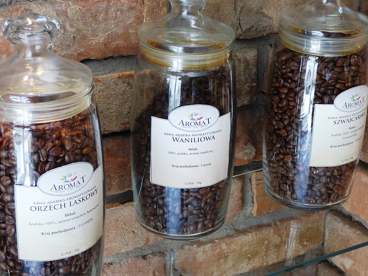 café, grains de café, haricots, aromatisées, aromatisé, la variété de café, café grain