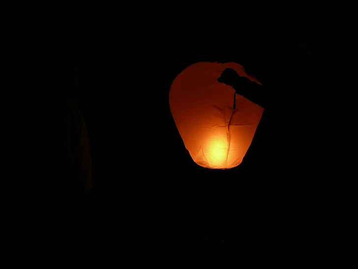 Happy walentine, ballong, lykke, holde heldig, lanterner flaks, stearinlys, natt