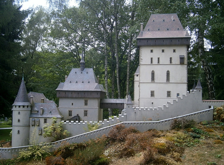 karlstejn, central bohemia, miniature, czech republic, castle, monument, historical monuments