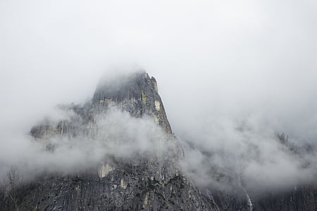 grijs, Rocky, berg, rook, natuur, landschap, Bergen