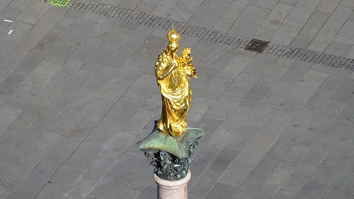 Bavaria, capitala statului, München, Primăria, Marienplatz, marian coloana