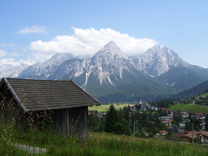 sonnespitze, los Alpes, montañas, paisaje, Wetterstein