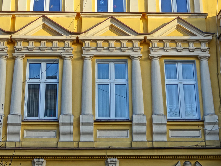 Bydgoszcz, facciata, Windows, Casa, architettura, Art nouveau, esterno