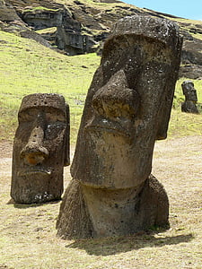 复活节岛, 石图, 关闭, maoi, 拉帕努伊, 雕塑, 雕像