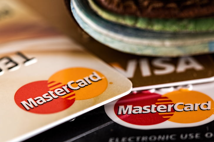 card de credit, Master card, cardul Visa, credit, de plată, din material plastic, bani