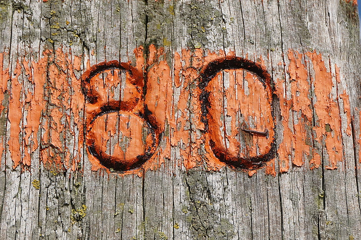 wood, orange, eighty, beach, number, rustic, wood - Material