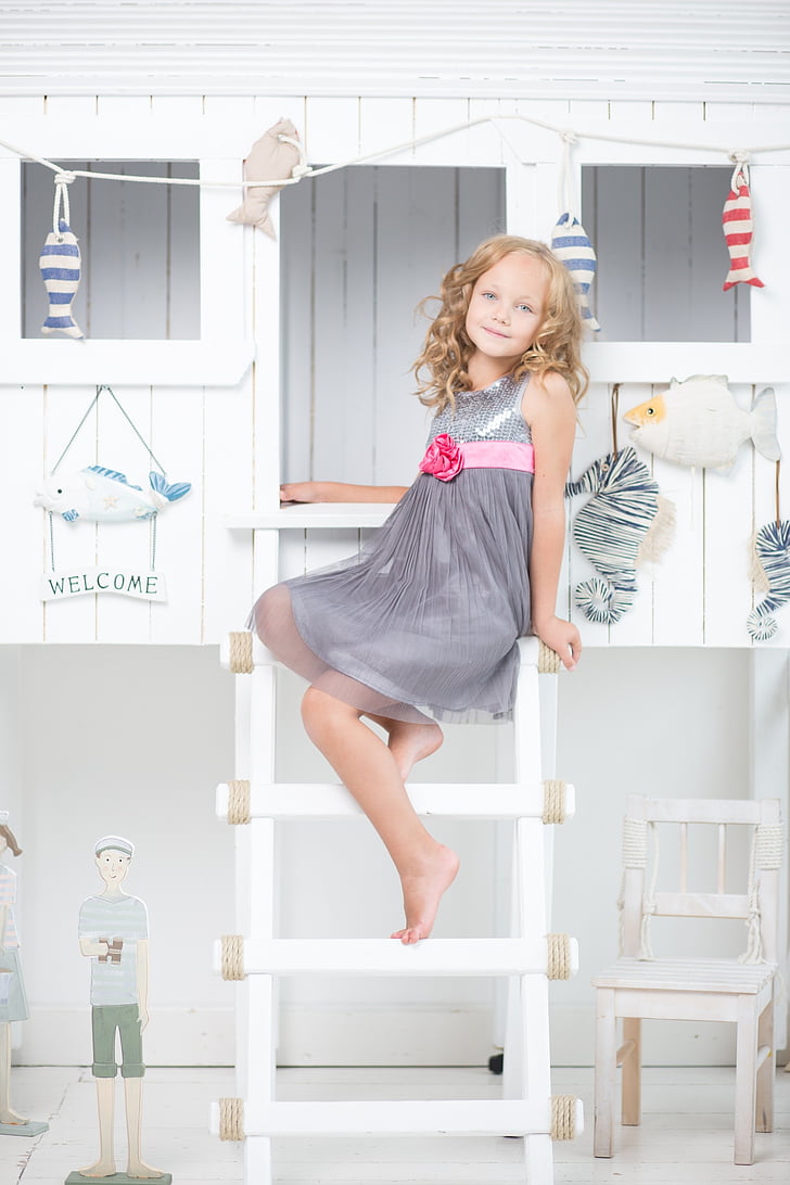toddler, grey, pink, mesh, sleeveless, dress, sitting