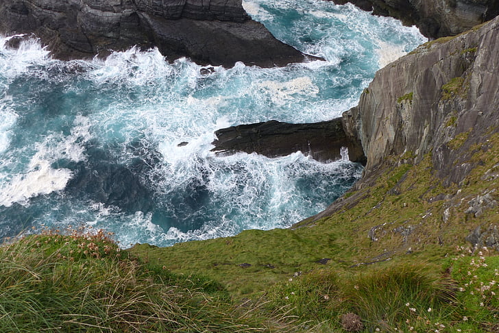 cliffs, cliffs of kerry, ireland, water, coast, nature, sea