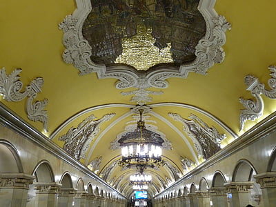 Rússia, Moscou, capital, Historicamente, arquitetura, metrô, metrô
