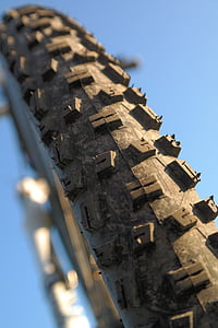 pneumàtic de bicicleta, entelar, close-up, macro, goma, pneumàtic, banda de rodament