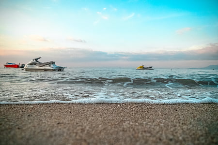beach, jetski, motorboat, sand, sea, summer, water