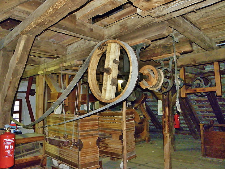 mlin, pogon, remenje prijenosa, vodeni mlin, mehanika, ragow, Brandenburg